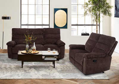 Lucie Chocolate Reclining Sofa and Loveseat